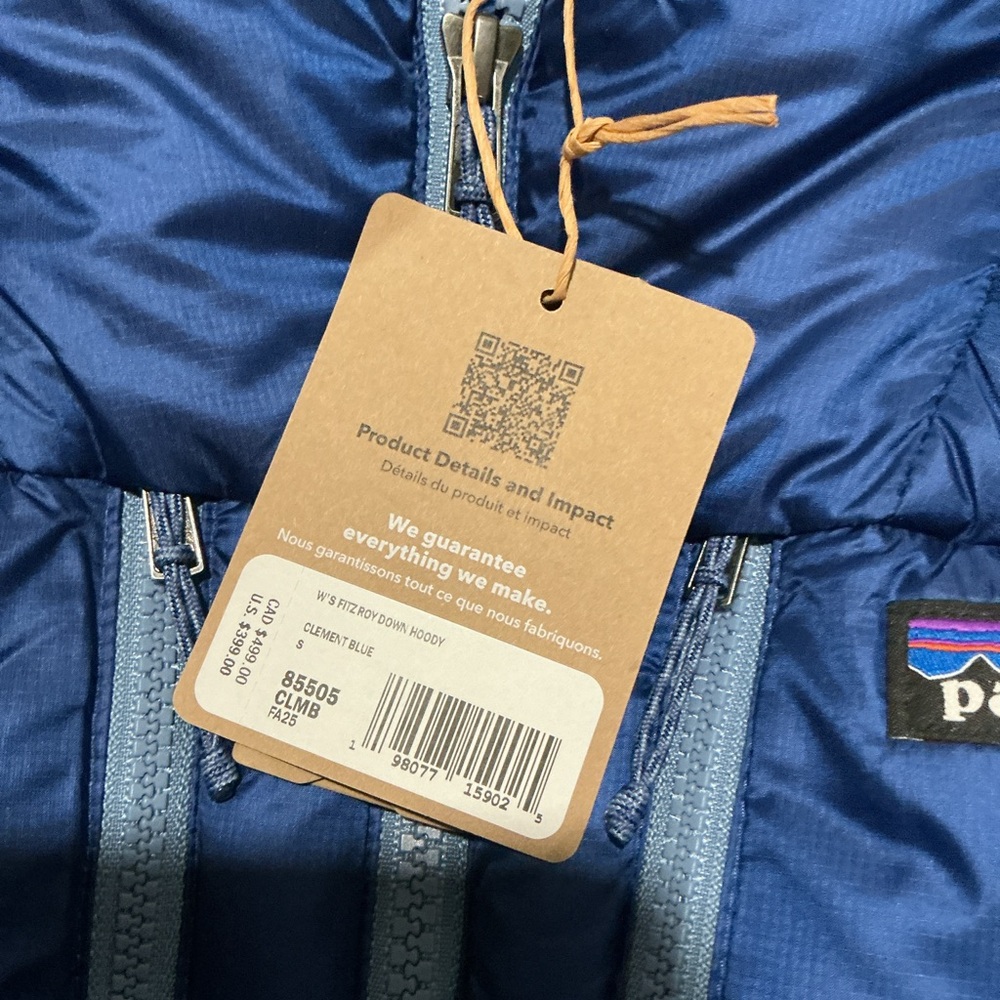 Patagonia Women's Fitz Roy Down Jacket in Clement Blue - Picture 2 of 5